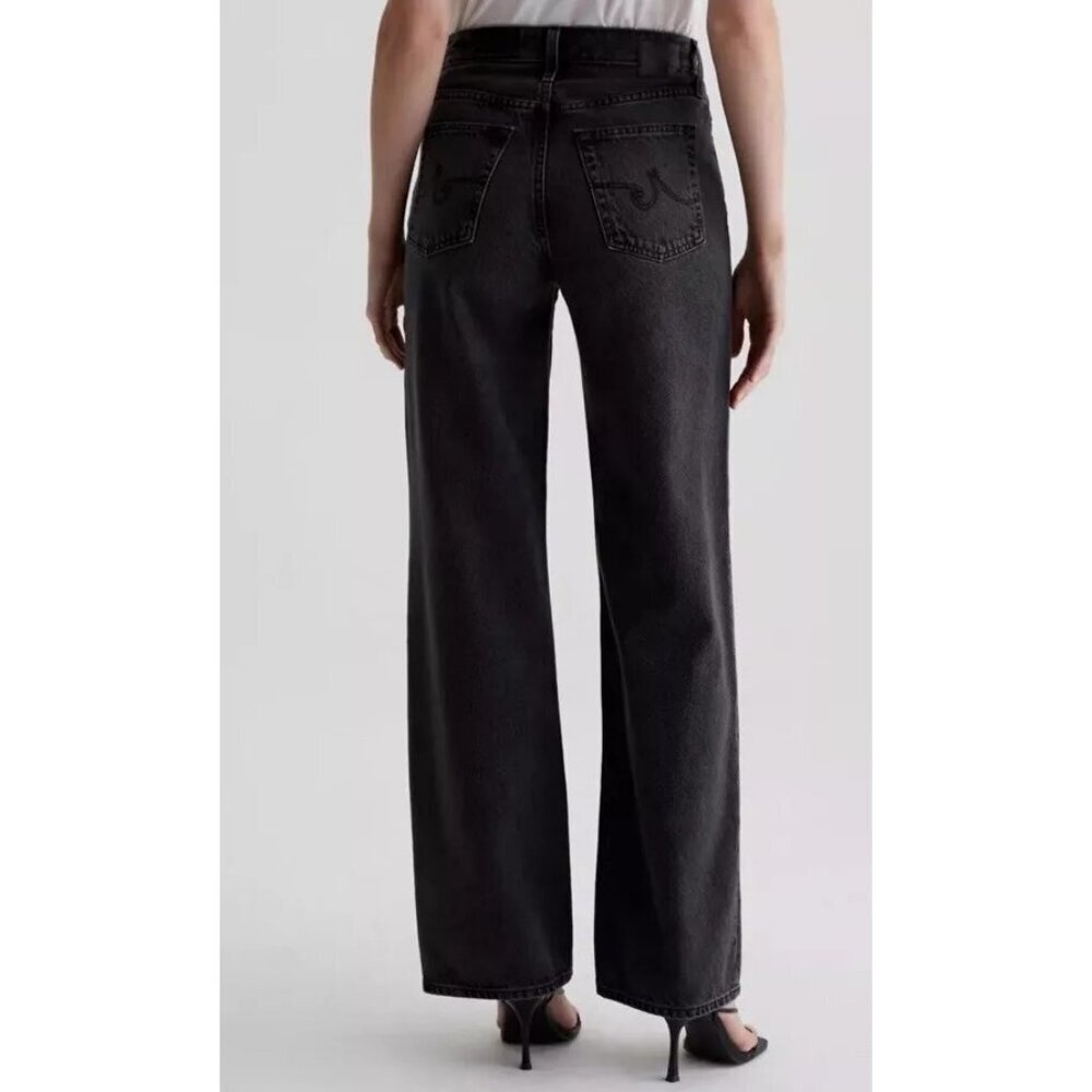 AG Adriano Goldschmied Kora High-Rise Wide Leg Black Denim Jeans Women 24 NWT - Picture 4 of 16